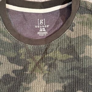 George Green and Brown Camo Thermal Top